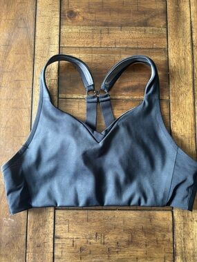 Brooks Black Racerback Sports Bra with V-Neck